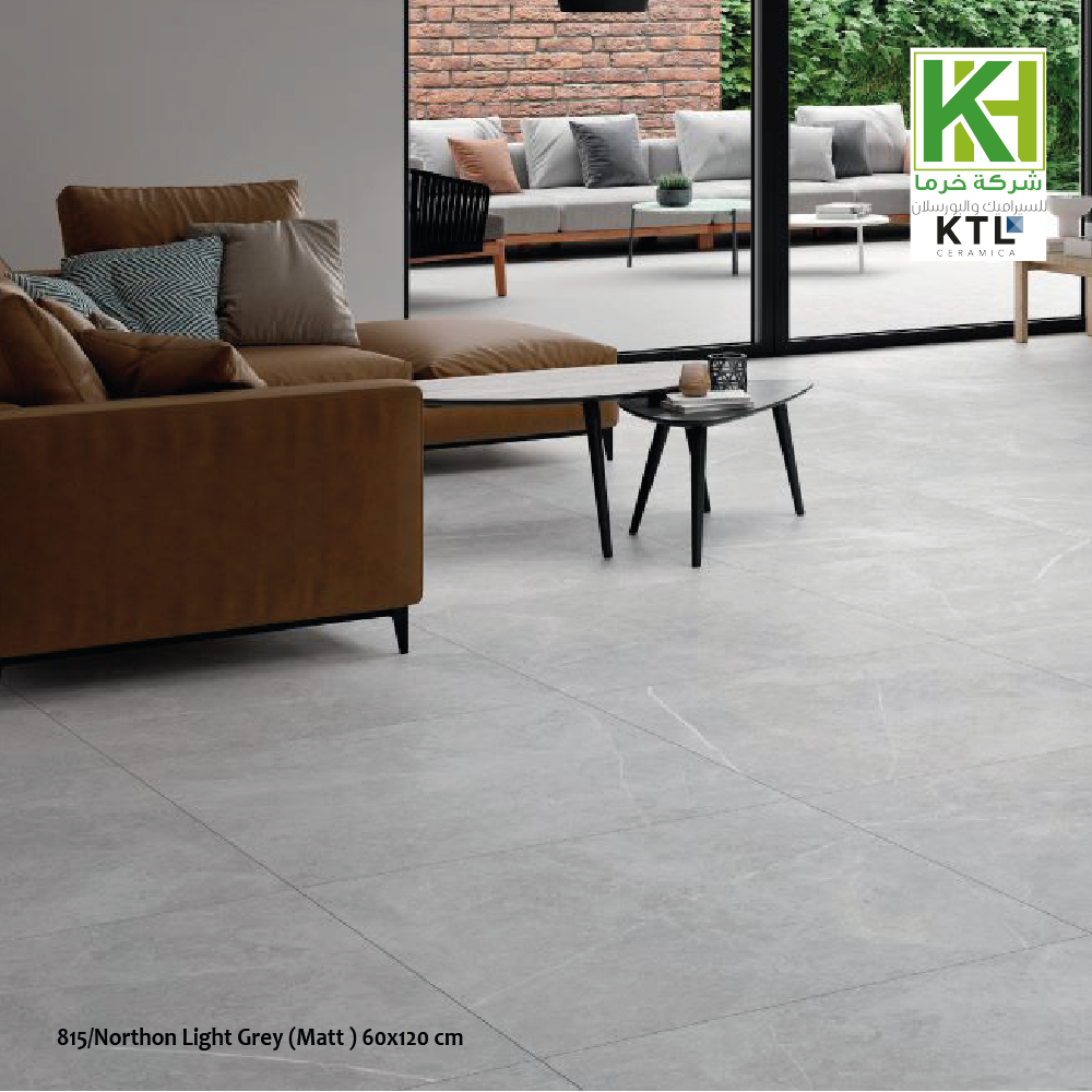 Picture of Spanish matt porcelain tile 60x120 cm Northon Light Grey